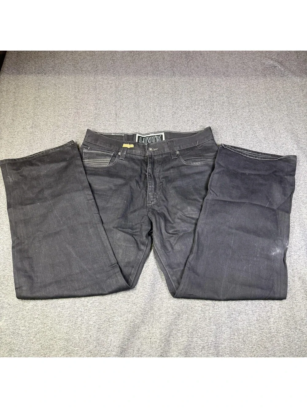 Levi's 6500 Jeans Mens 38x30 Black Loose Straight Relaxed Fit Denim Pockets